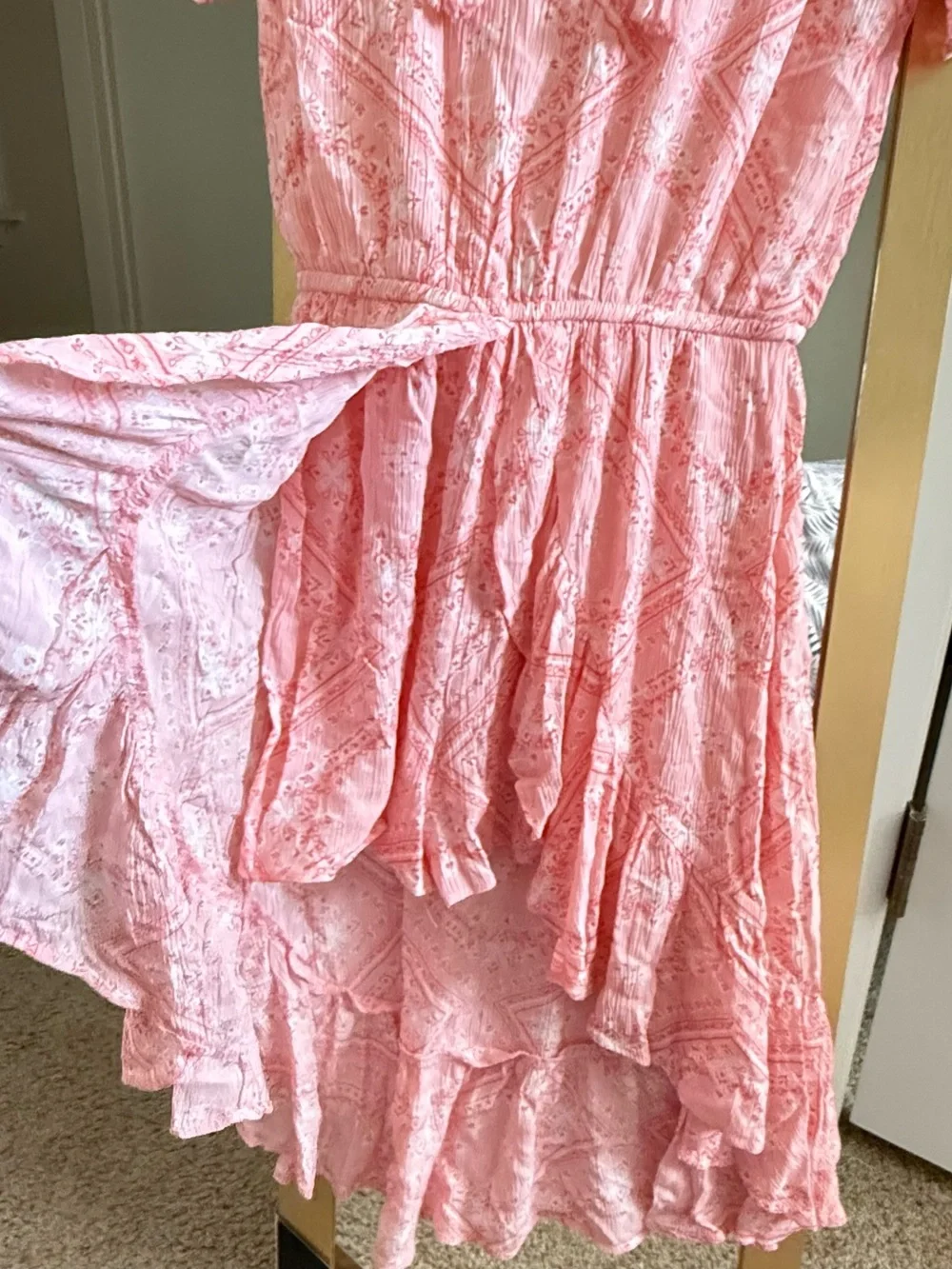 Justice Pink Tassel Tie Peasant DressHas never been worn!